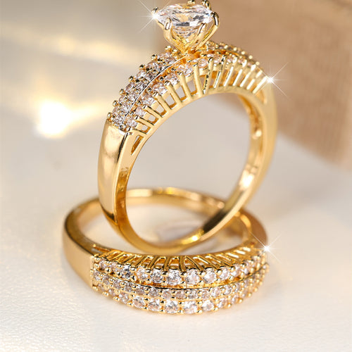 Elegant Stacking Zirconia Rings - Bridal Sets for Women, Symbolizing Elegance and Beauty, Luxury Jewelry Dupes with Paved Shining Accents, Perfect for Engagement or Wedding