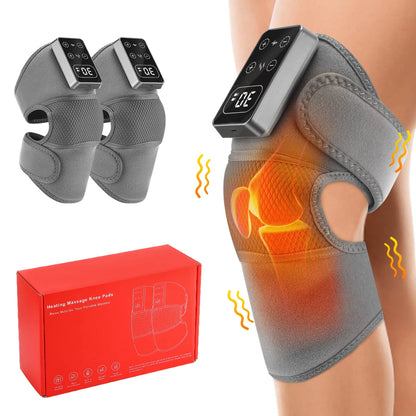 Eletric Knee Massager Heating Pad Vibration Wrap 5 Gears Heat Knee Massage Brace Rechargeable Knee Protector Relief Fatigue Pads