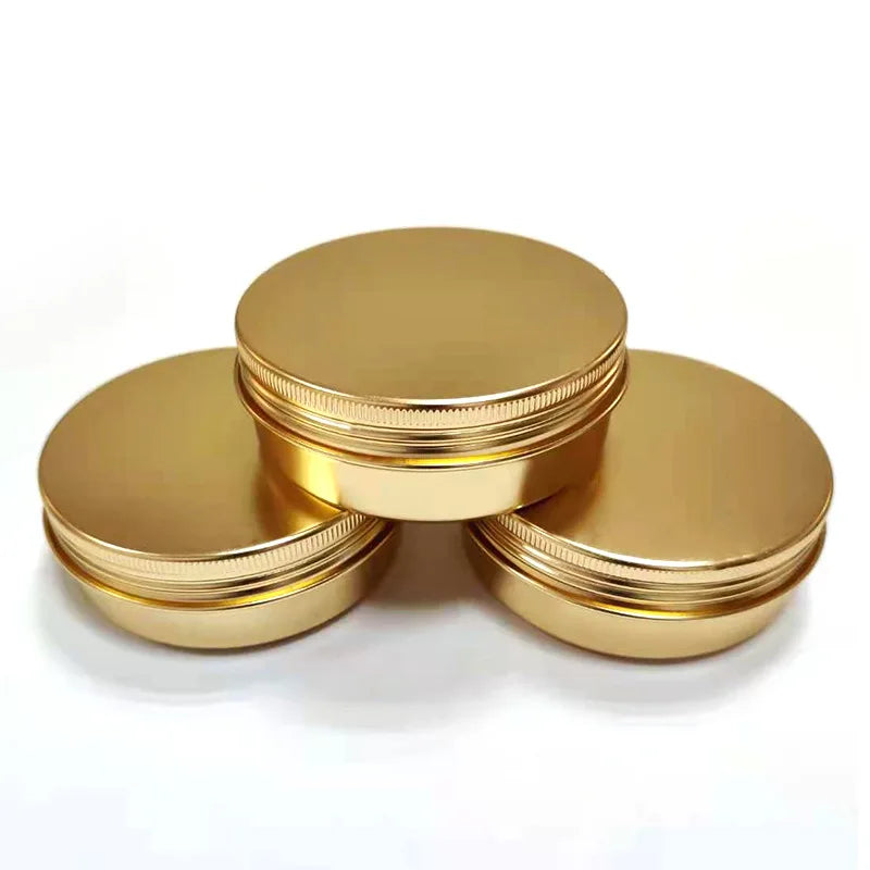5 10 15 20 30 50 60g Empty Round Portable Aluminum Box Metal Tin Cans DIY Cream Refillable Silver Jar Tea Pot