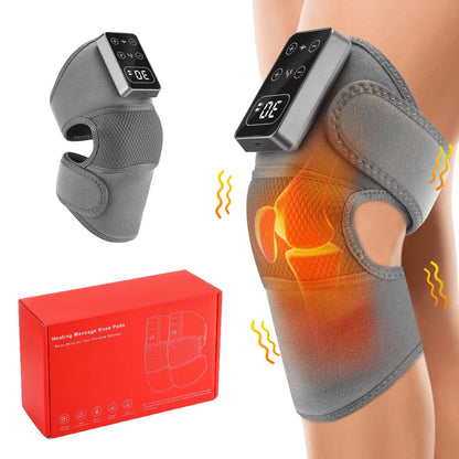 Eletric Knee Massager Heating Pad Vibration Wrap 5 Gears Heat Knee Massage Brace Rechargeable Knee Protector Relief Fatigue Pads