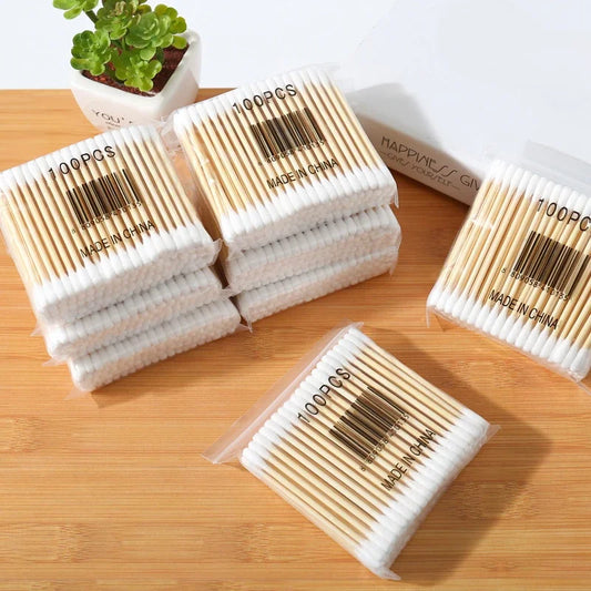 300/500/1000pcs Double Head Cotton Swab Women Makeup Cotton Buds Tip for Wood Sticks Nose Ears Cleaning Health Care Tools