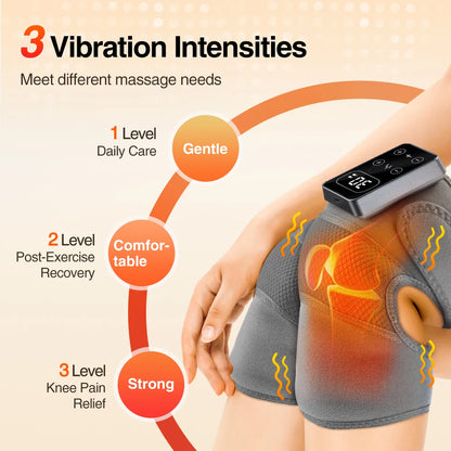 Eletric Knee Massager Heating Pad Vibration Wrap 5 Gears Heat Knee Massage Brace Rechargeable Knee Protector Relief Fatigue Pads
