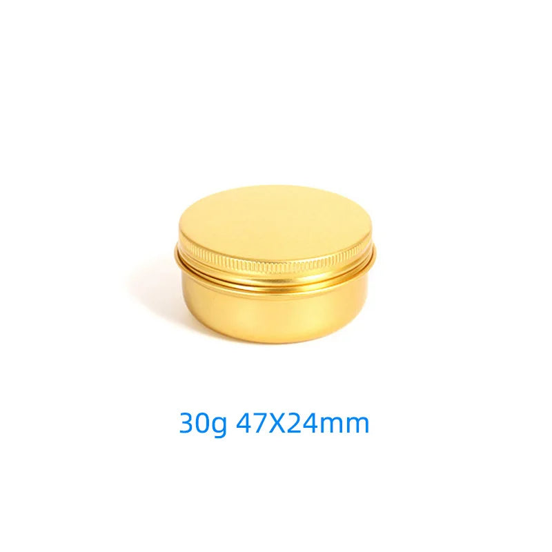 5 10 15 20 30 50 60g Empty Round Portable Aluminum Box Metal Tin Cans DIY Cream Refillable Silver Jar Tea Pot