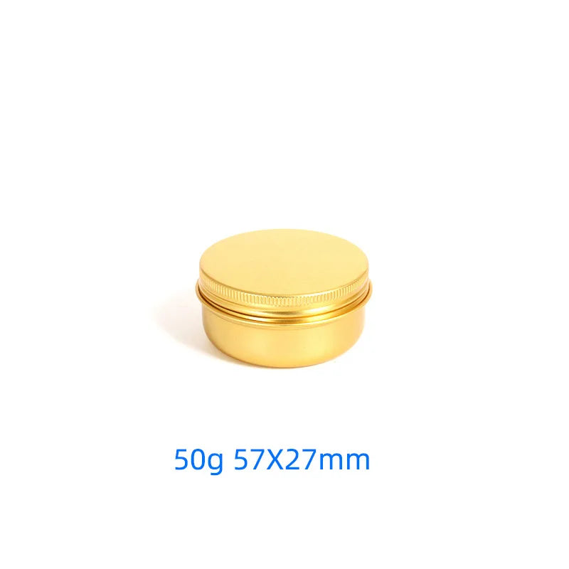 5 10 15 20 30 50 60g Empty Round Portable Aluminum Box Metal Tin Cans DIY Cream Refillable Silver Jar Tea Pot