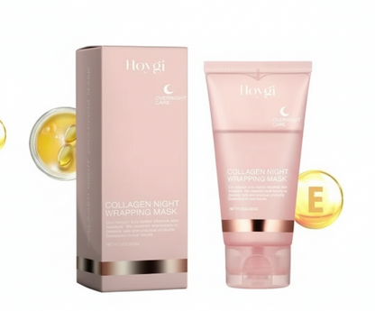 Collagen Overnight Wrapping Peel Off Facial Mask, Korean Collagen Night Wrapping Mask Deeply Hydrates Night Care Mask Cream 75ml