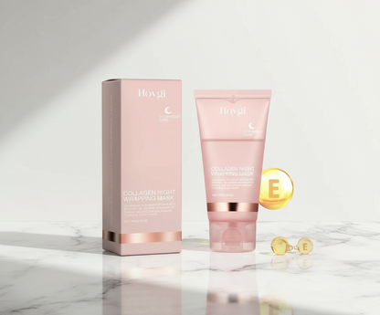 Collagen Overnight Wrapping Peel Off Facial Mask, Korean Collagen Night Wrapping Mask Deeply Hydrates Night Care Mask Cream 75ml